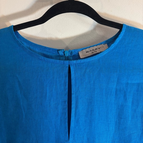 BAILEY Sz XL A-Line Flare Sleeve Maxi Dress with Tie Belt 100% Linen Unlined - Picture 2 of 11